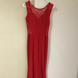Size small Red dress- has a slit up the leg
